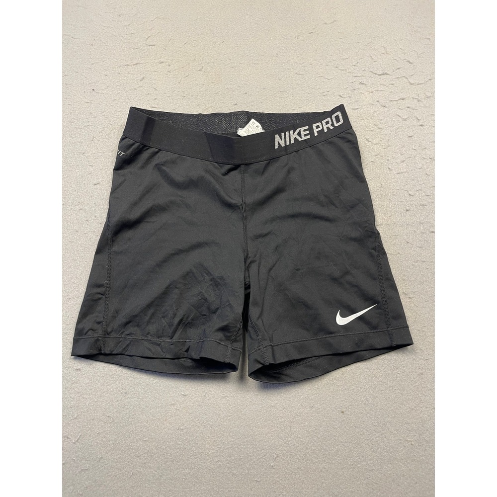 Nike Pro Shorts Dri-FIT Polyester Spandex Black Medium Womens